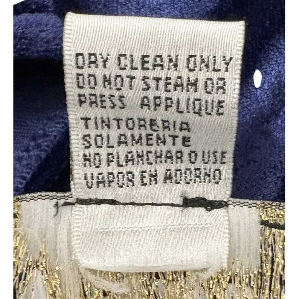 Vtg More Jazz Velvet Choir Dress Navy Blue Long Sleeve Formal Maxi Dress 18 - Picture 8 of 9